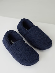Threadbare Blue Borg Teddy Slippers - Image 3 of 4
