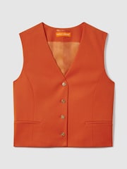 Reiss x McLaren F1 Team Papaya Wool Blend Waistcoat - Image 2 of 7
