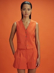 Reiss x McLaren F1 Team Papaya Wool Blend Waistcoat - Image 3 of 7