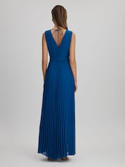 Reiss Cobalt Blue Estelle Pleated Belted Jumpsuit - Image 5 of 6