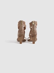 Reiss Nude Remi Wrap Front Angled Heels - Image 4 of 5
