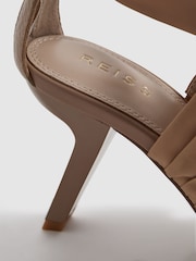Reiss Nude Remi Wrap Front Angled Heels - Image 5 of 5