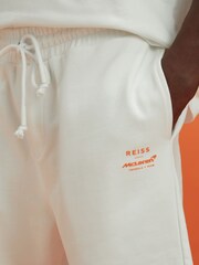 Reiss x McLaren F1 Team White 100% Cotton Drawstring Shorts - Image 4 of 7