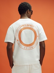 Reiss x McLaren F1 Team White McLaren F1 Oversized Cotton Crew Neck T-Shirt - Image 6 of 11