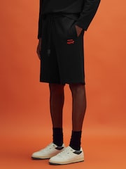 Reiss x McLaren F1 Team Black McLaren F1 Cotton Drawstring Shorts - Image 1 of 7