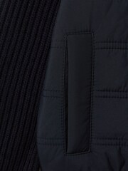 Reiss Navy Trainer 13-14 yrs Hybrid Zip Through Quilted Jacket - Image 3 of 7
