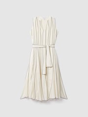 Reiss Ivory Sarah Contrast Ruffle Midi Dress - Image 2 of 7