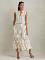 Reiss Ivory Sarah Contrast Ruffle Midi Dress - Image 4 of 7