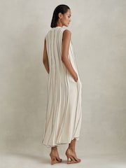 Reiss Ivory Sarah Contrast Ruffle Midi Dress - Image 5 of 7