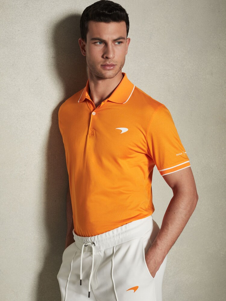 Reiss x McLaren F1 Team Mercerised Cotton Polo Shirt - Imagen 1 de 7