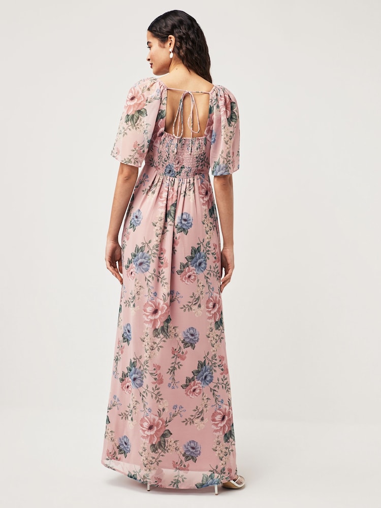Anaya With Love Pink Floral Maxi Bridesmaid Dress - Image 2 of 4
