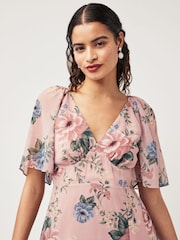 Anaya With Love Pink Floral Maxi Bridesmaid Dress - Image 3 of 4