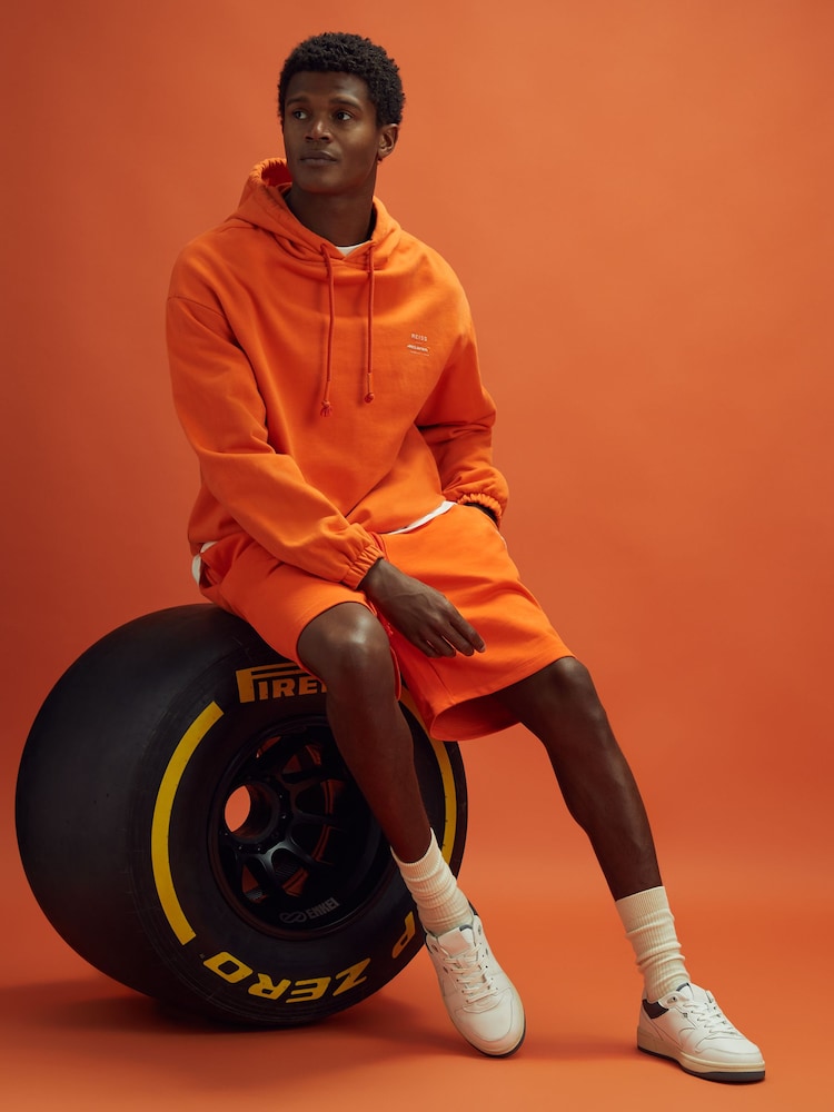 Reiss x McLaren F1 Team Papaya McLaren F1 Cotton Drawstring Shorts - Image 1 of 7