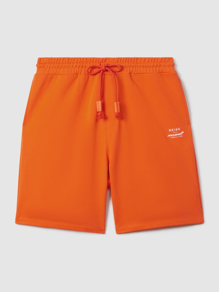 Reiss x McLaren F1 Team Papaya McLaren F1 Cotton Drawstring Shorts - Image 2 of 7
