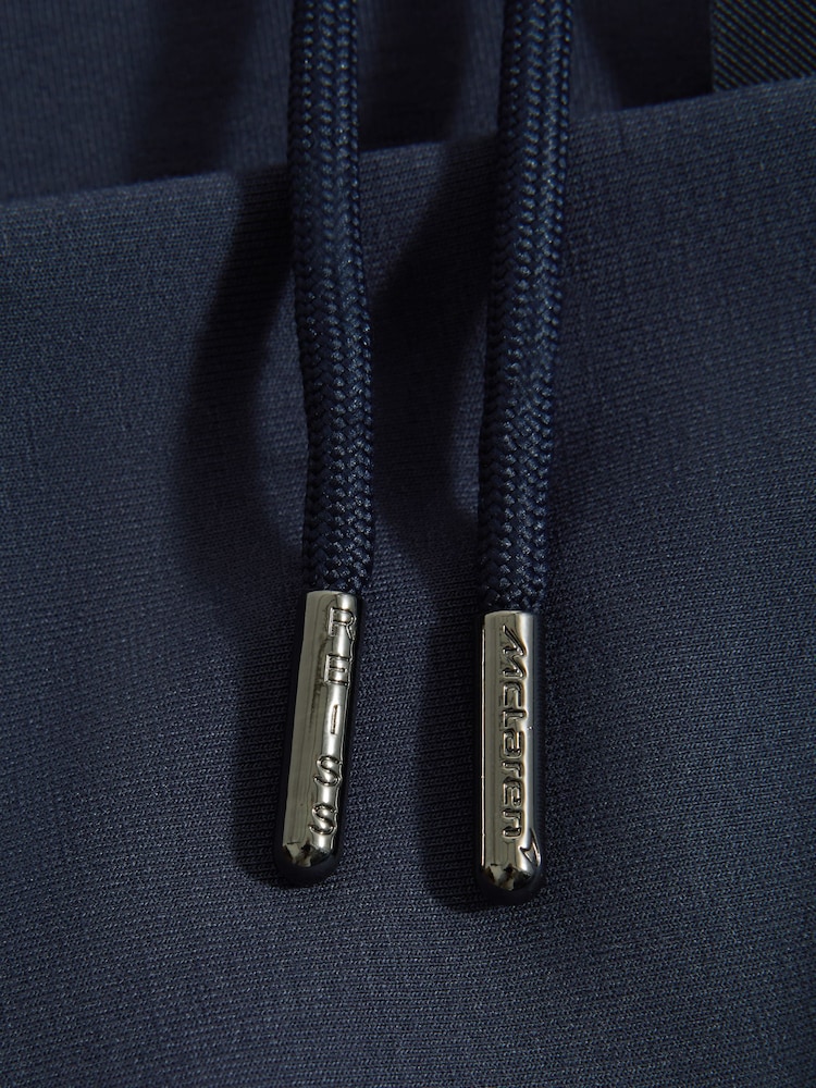 Reiss x McLaren F1 Team Airforce Blue McLaren F1 Interlock Jersey Hoodie - Image 8 of 8 Reiss x McLaren F1 Team Airforce Blue McLaren F1 Interlock Jersey Hoodie - Image 8 of 8