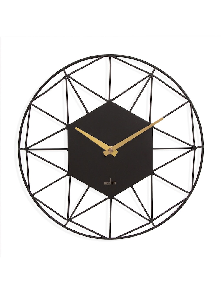 Acctim Clocks Black Alva 30cm Metal Wire Wall Clock - Image 2 of 5