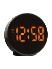 Acctim Clocks Black Circulo Round LED Alarm Clock with USB - Image 3 of 5