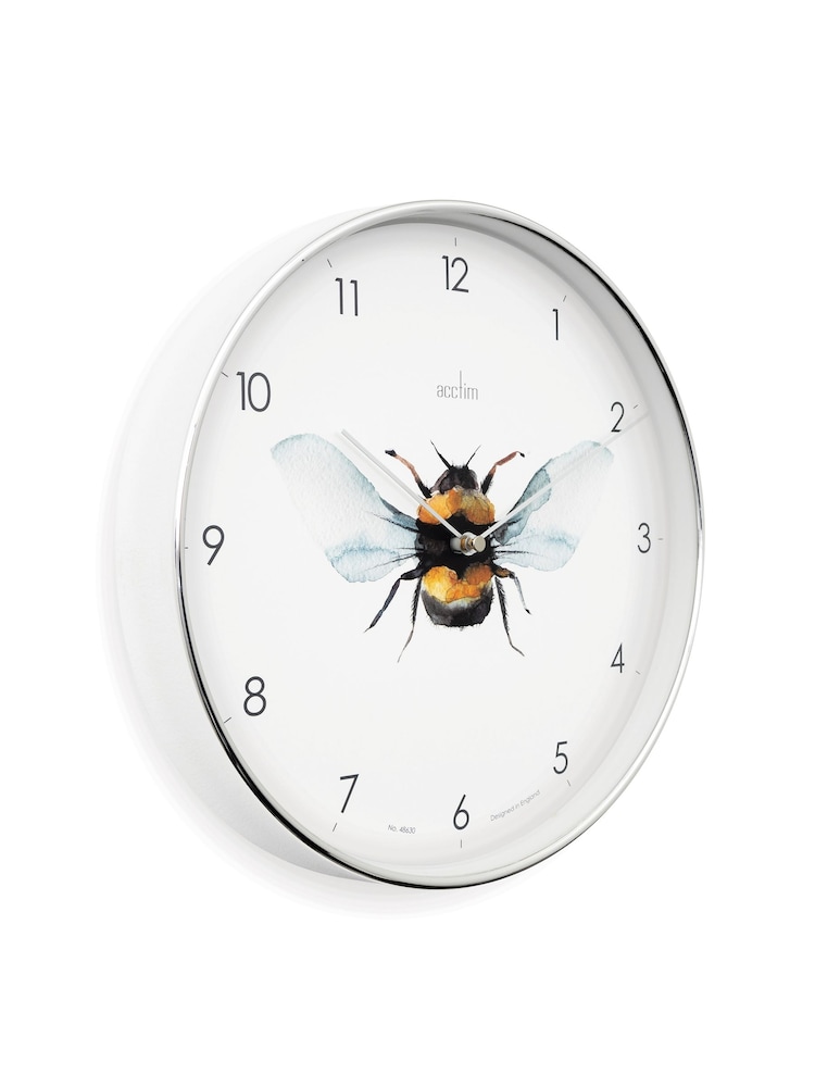Acctim Clocks Chrome Bee 30cm Wall Clock - Image 3 of 3
