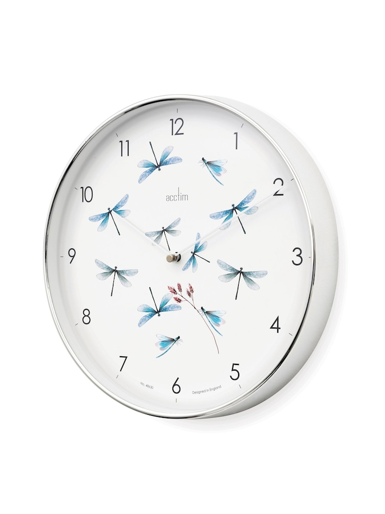 Acctim Clocks Chrome Dragonfly 30cm Clock - Image 2 of 3