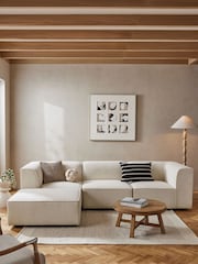 Casual Boucle Oyster Single Foostool Alba Modular Sofa - Image 7 of 12