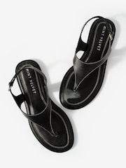 Mint Velvet Black Luna Slingback Leather Sandals - Image 3 of 5
