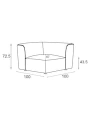 Casual Boucle Oyster Single Corner Piece Alba Modular Sofa - Image 7 of 11