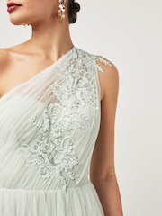 Maya One-Shoulder-Maxikleid aus Tüll mit verziertem Motiv - Bild 3 von 3