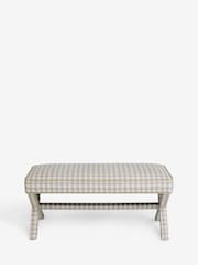 Nina Campbell Natural Bracken Gingham Check Rosebury Bench - Image 5 of 6