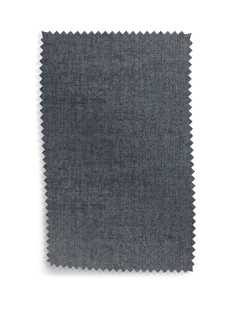 Plush Chenille Slate Blue Grande Sherlock Highback Armchair - Image 10 of 10