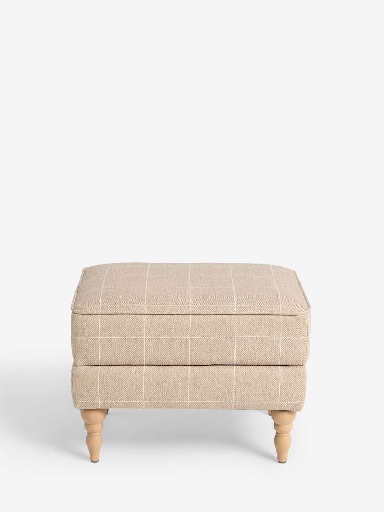 Tweedy Check Lawson Mid Natural Sherlock Storage Footstool - Image 2 of 7