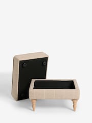 Tweedy Check Lawson Mid Natural Sherlock Storage Footstool - Image 4 of 7