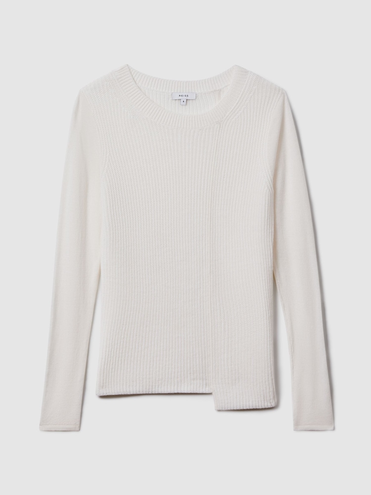 Reiss Ivory Hazel Knitted Crew Neck Top - Image 2 of 6