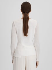 Reiss Ivory Hazel Knitted Crew Neck Top - Image 5 of 6