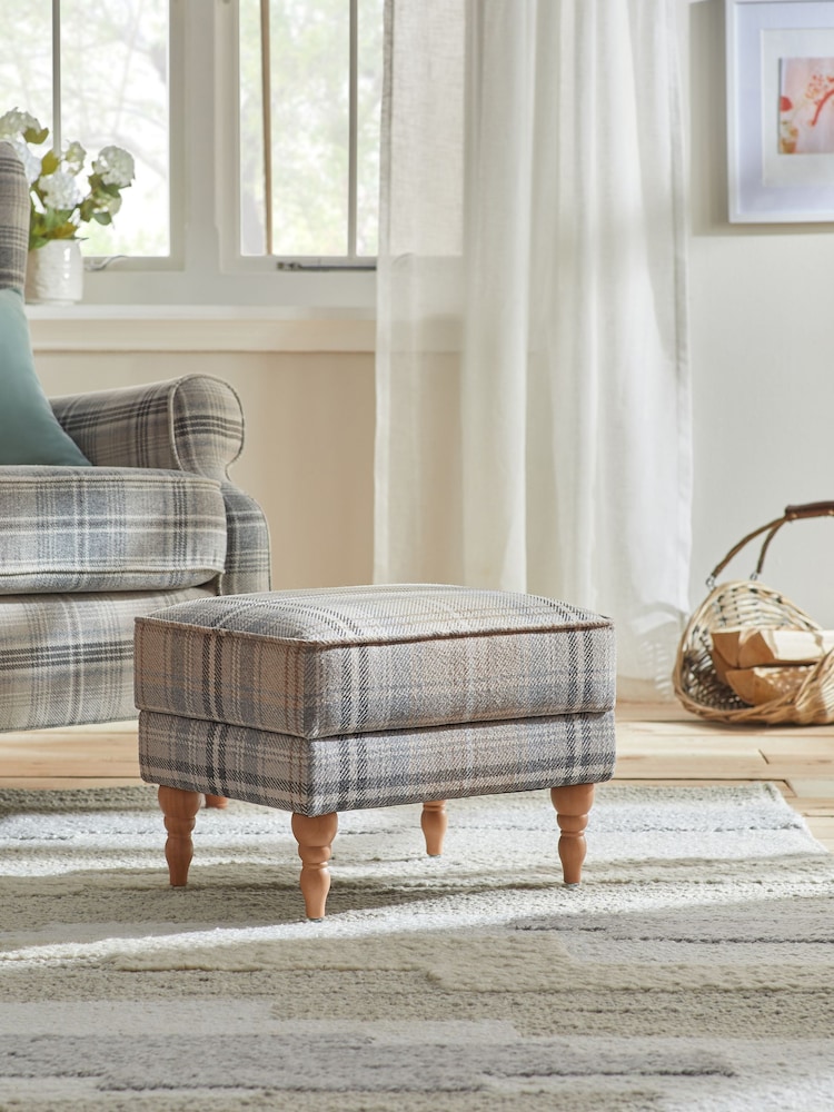 Tweedy Check Kildare Grey Sherlock Storage Footstool - Image 1 of 7