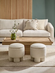 Casual Boucle Oyster Natural Bloor Storage Stool - Image 6 of 10