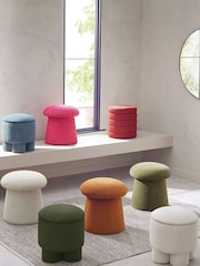 Casual Boucle Oyster Natural Bloor Storage Stool - Image 7 of 10