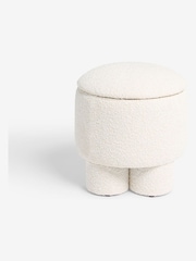 Casual Boucle Oyster Natural Bloor Storage Stool - Image 8 of 10
