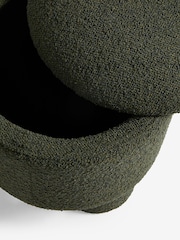 Casual Boucle Dark Olive Green Bloor Storage Stool - Image 5 of 7
