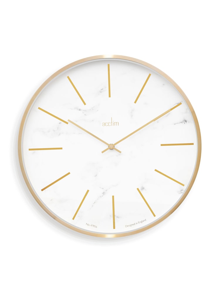 Acctim Clocks White Marble Luxe 30cm Wall Clock - Image 2 of 4