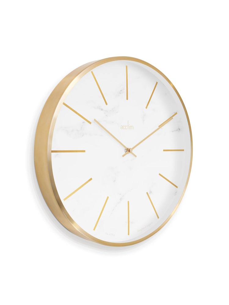 Acctim Clocks White Marble Luxe 30cm Wall Clock - Image 4 of 4 Acctim Clocks White Marble Luxe 30cm Wall Clock - Image 4 of 4