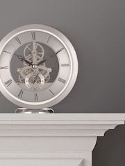 Acctim Clocks Silver Millendon Round Skeleton Mantel Clock - Image 1 of 6