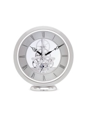 Acctim Clocks Silver Millendon Round Skeleton Mantel Clock - Image 2 of 6