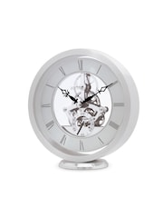 Acctim Clocks Silver Millendon Round Skeleton Mantel Clock - Image 3 of 6