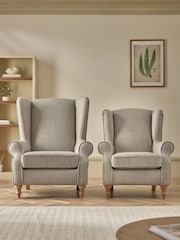 Chunky Weave Mid Natural Sherlock Highback Large Armchair - Image 12 of 13