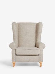 Chunky Weave Mid Natural Grande Sherlock Highback Armchair - Image 6 of 10