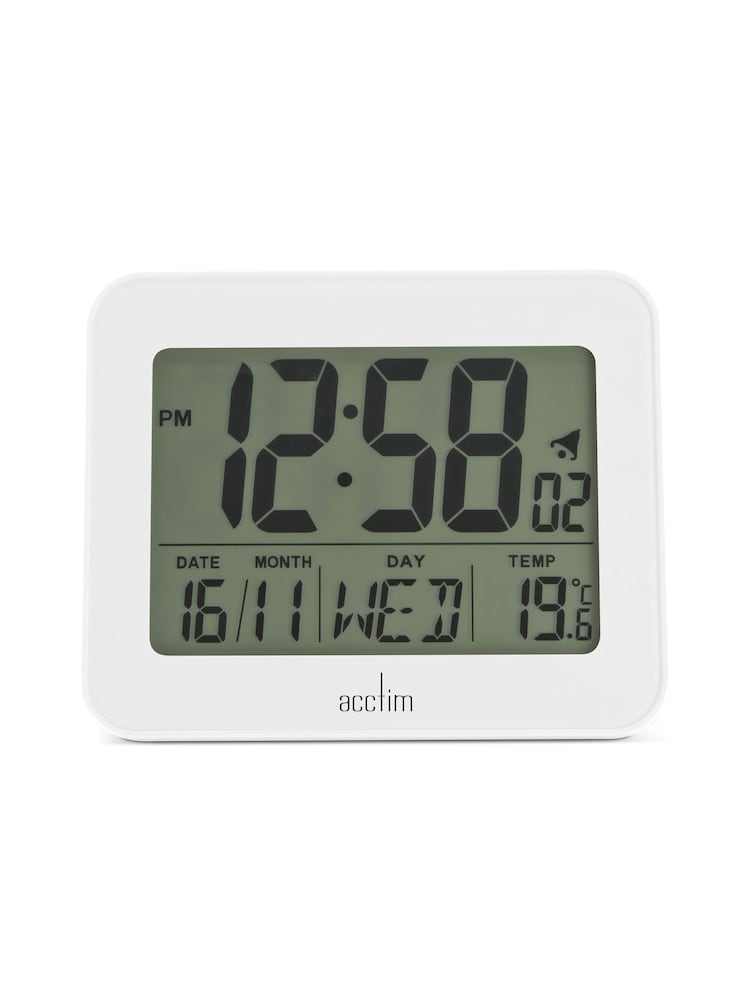 Acctim Clocks White Otto LCD Alarm Clock - Image 2 of 5