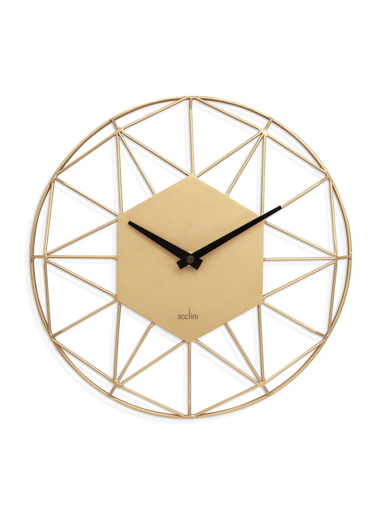 Acctim Clocks Gold Alva 30cm Metal Wire Wall Clock - Image 1 of 4
