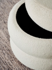 Soft Cosy Boucle Ivory Natural Lottie Storage Stool - Image 3 of 6