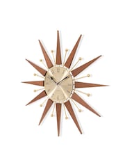 Acctim Clocks Brown Wolcott 49cm Wood and Metal Spoke Wall Clock - Image 4 of 5
