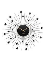 Acctim Clocks Matt Black Brielle 50cm Starburst Wall Clock - Image 2 of 4
